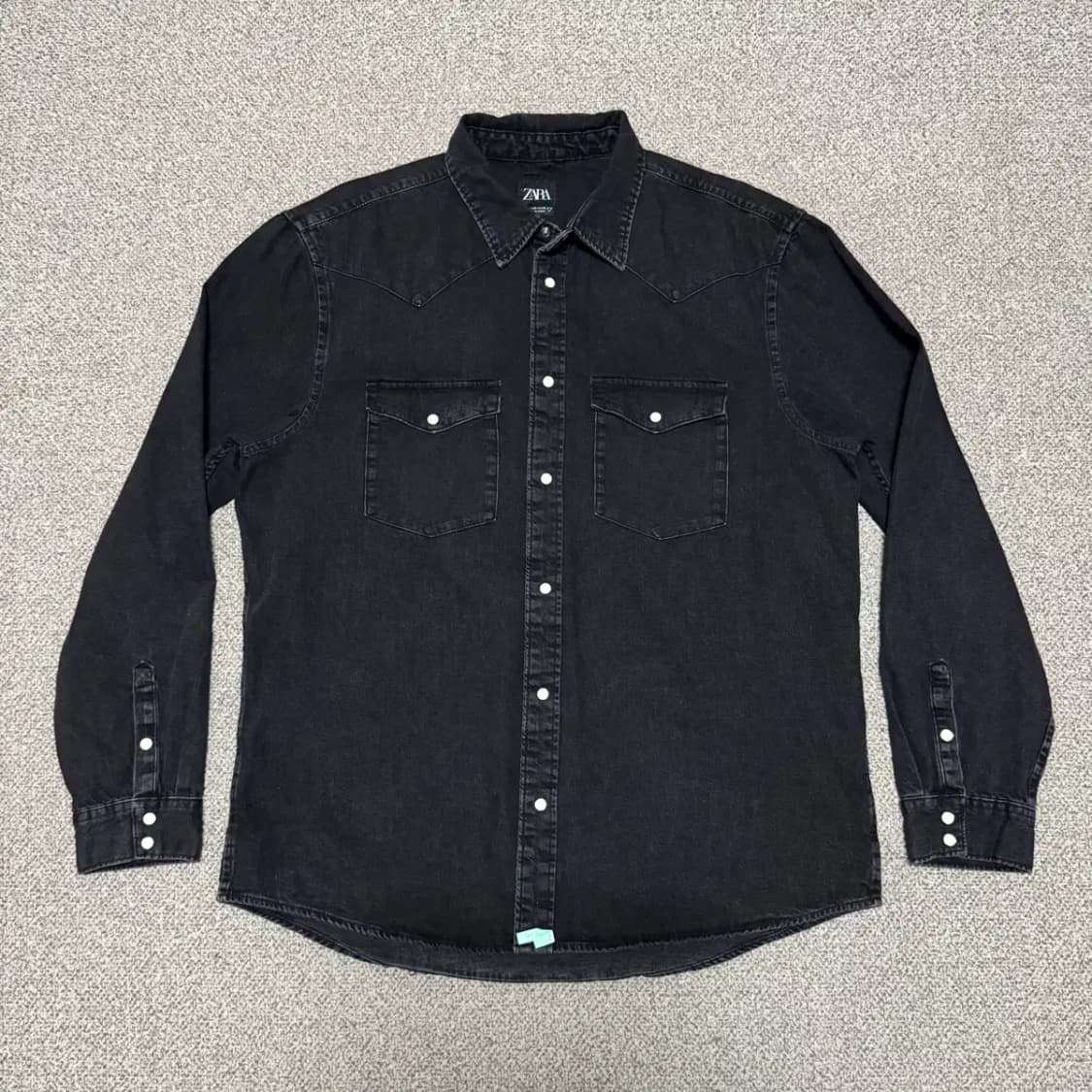XXL 자라 흑청 데님 셔츠 상품이미지1