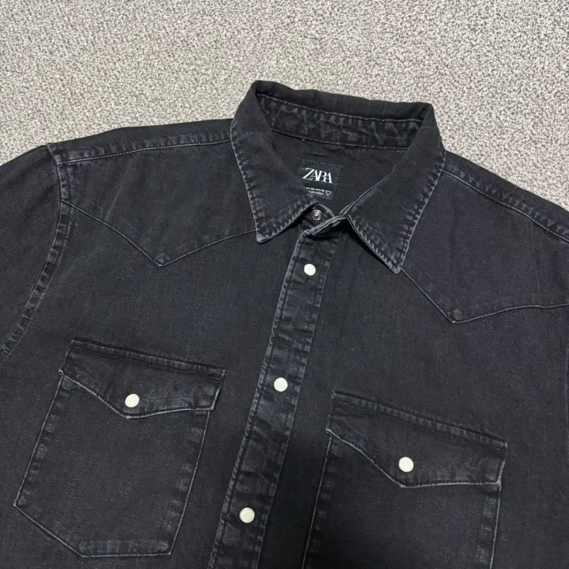 XXL 자라 흑청 데님 셔츠 상품이미지2