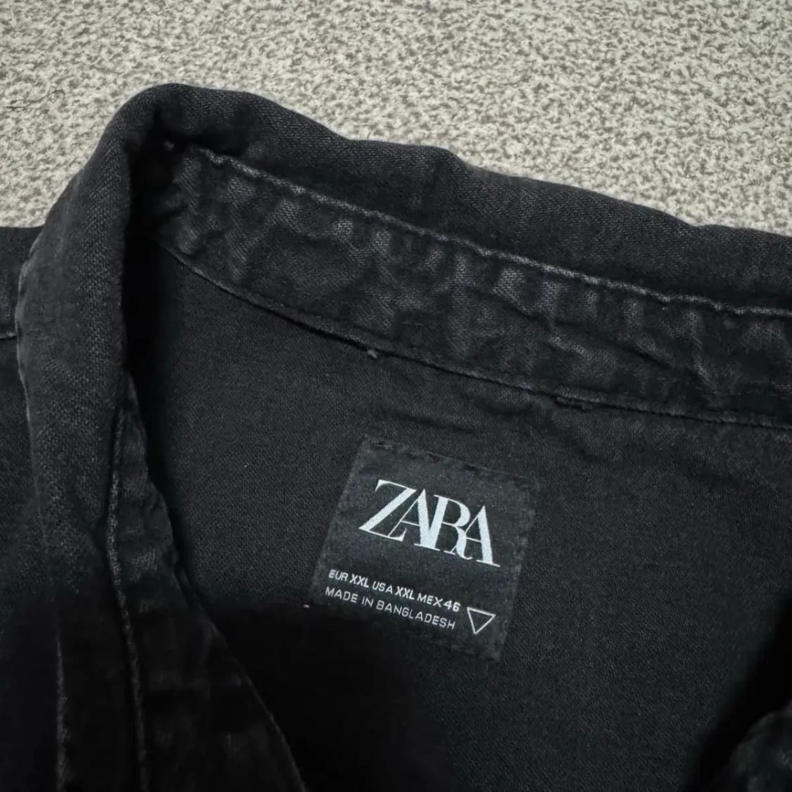 XXL 자라 흑청 데님 셔츠 상품이미지3