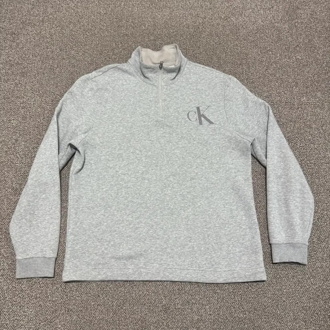 M 캘빈클라인 CK 그레이 하프집업 맨투맨 상품이미지1