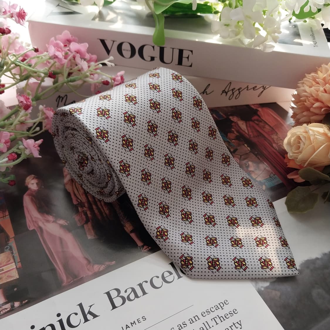 던힐 실크 그레이 넥타이 8.6cm A+등급 K1445
 상품이미지2