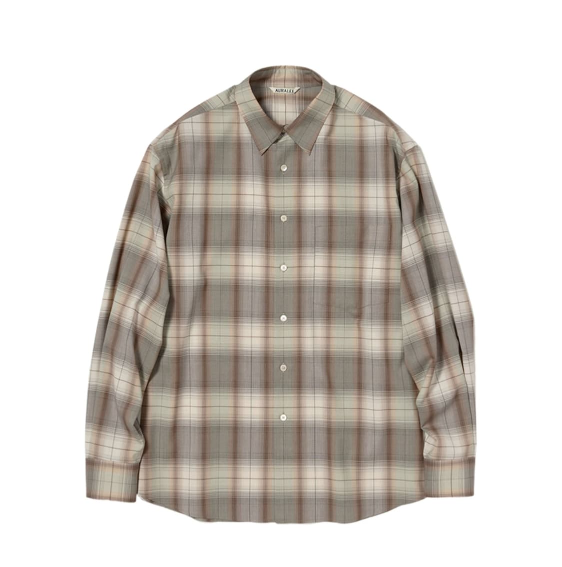 사이즈 5) 오라리 슈퍼 라이트 울 체크 셔츠 25ss 그레이 브라운 상품이미지1