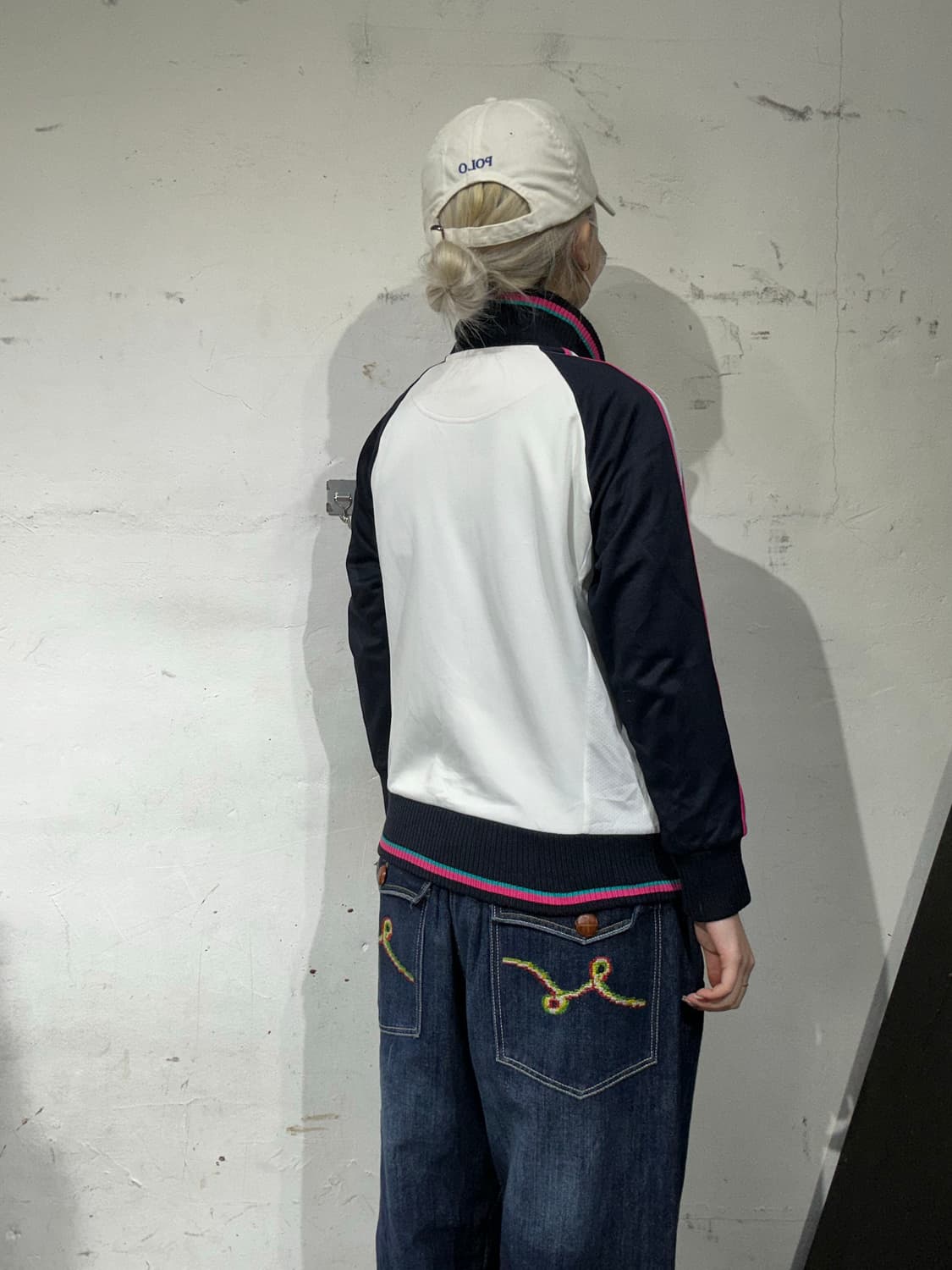 00s 나이키 화이트 핑크 사이드 라인 트랙탑 져지 M 상품이미지3