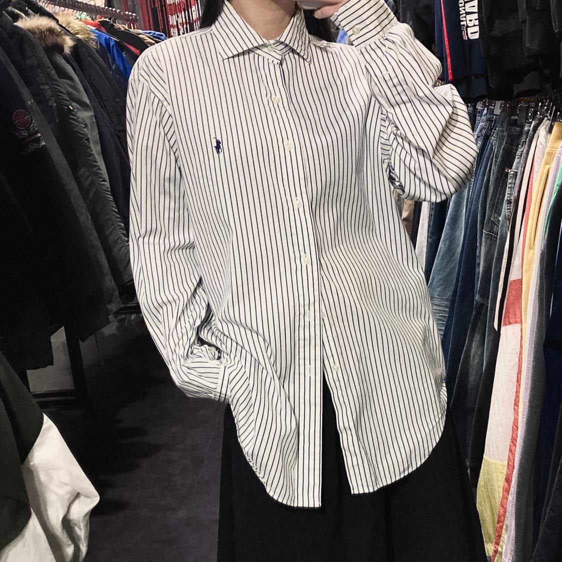 [IM]폴로 랄프로렌 펜슬 스트라이프 블루 셔츠 상품이미지3