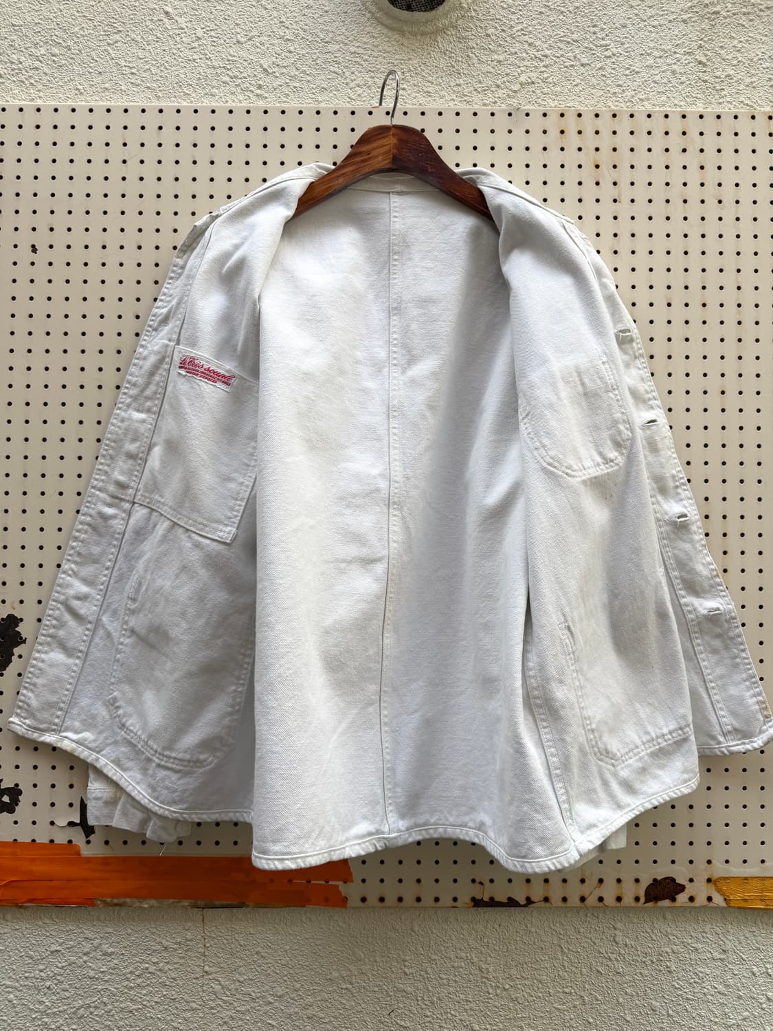 1950s WHITE ROUNDED COLLAR 빈티지 프렌치워크자켓 상품이미지10