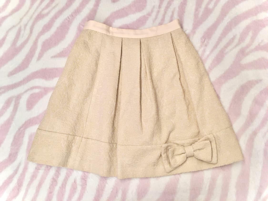 로디스포토 lodispotto 히메갸루 리본 베이지 스커트 라떼갸루 상품이미지1