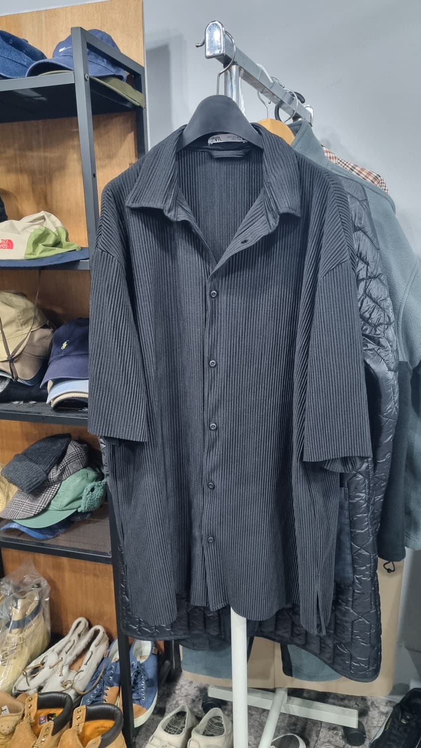 자라 zara 골지 쭈글이 over fit S 여름셔츠 국내100~105 상품이미지1