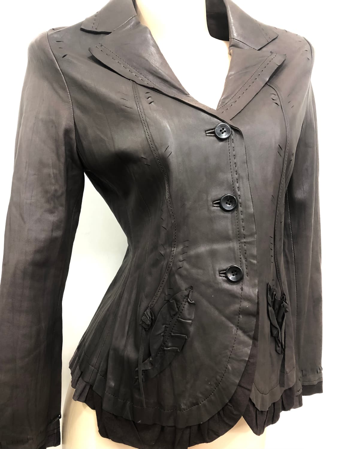 fairy brown sheep skin leather jacket 상품이미지2