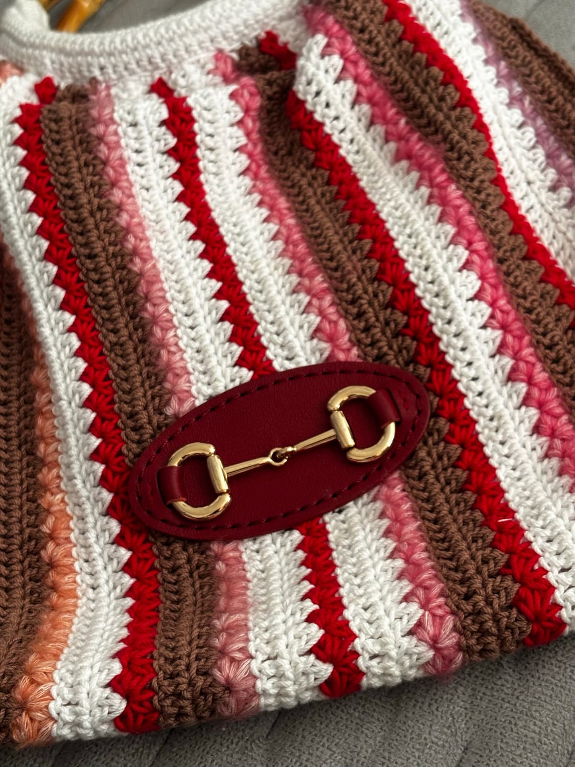 핸드메이드 코바늘 뜨개백 (구찌 홀스빗 무드) 상품이미지3