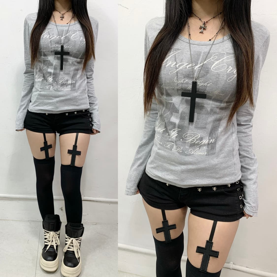 [RELACHE] 펑크 y2k 레터링 롱슬리브 상품이미지1