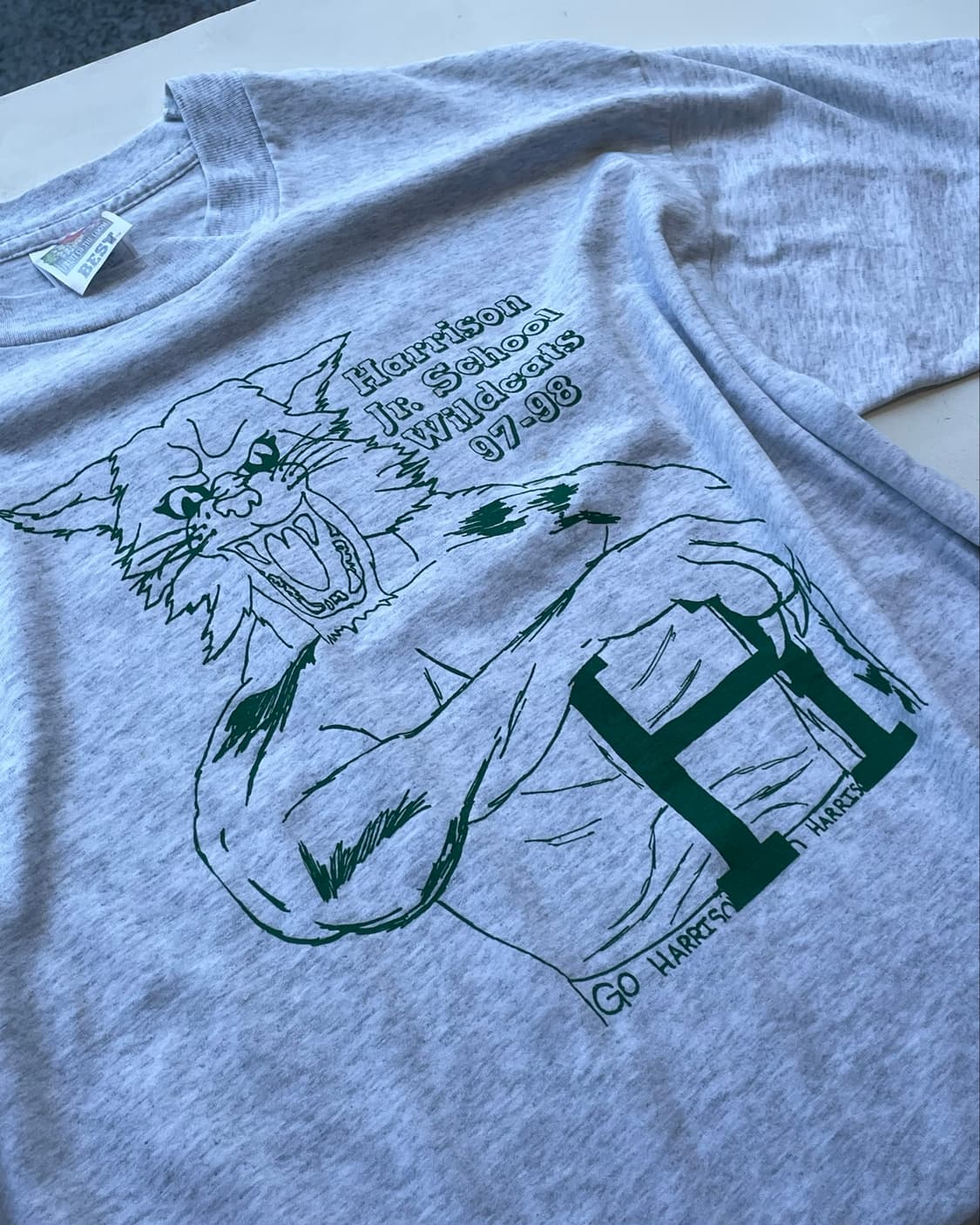 90’s USA ‘Wild Cats’ School T-shirt L 상품이미지5