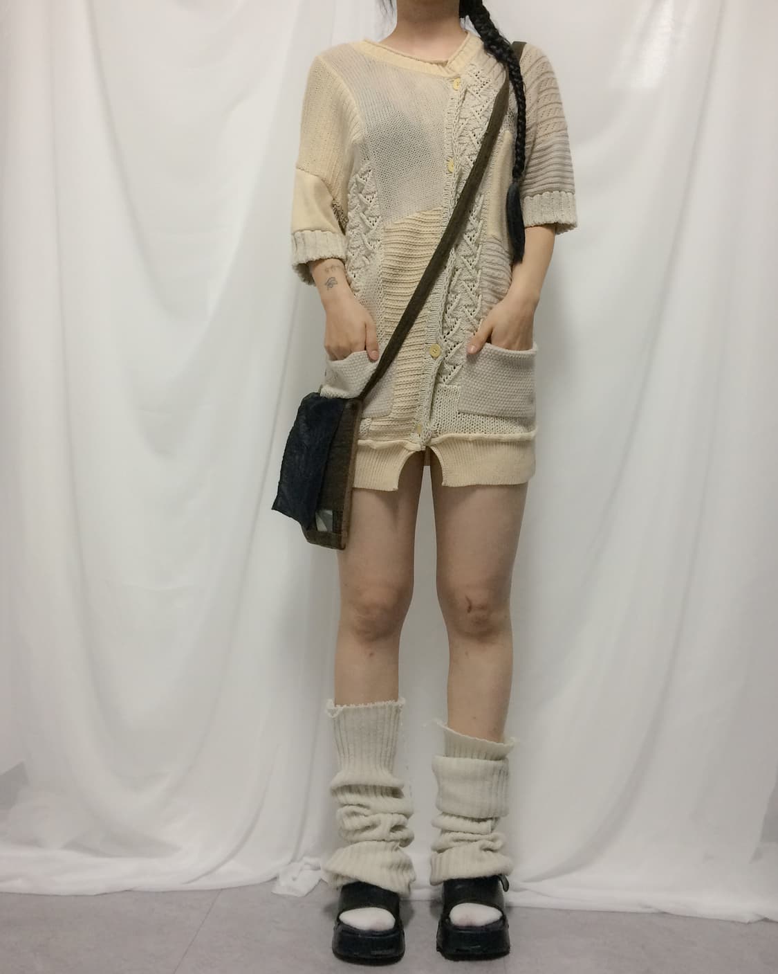 Patch work knitted cardigan 상품이미지6