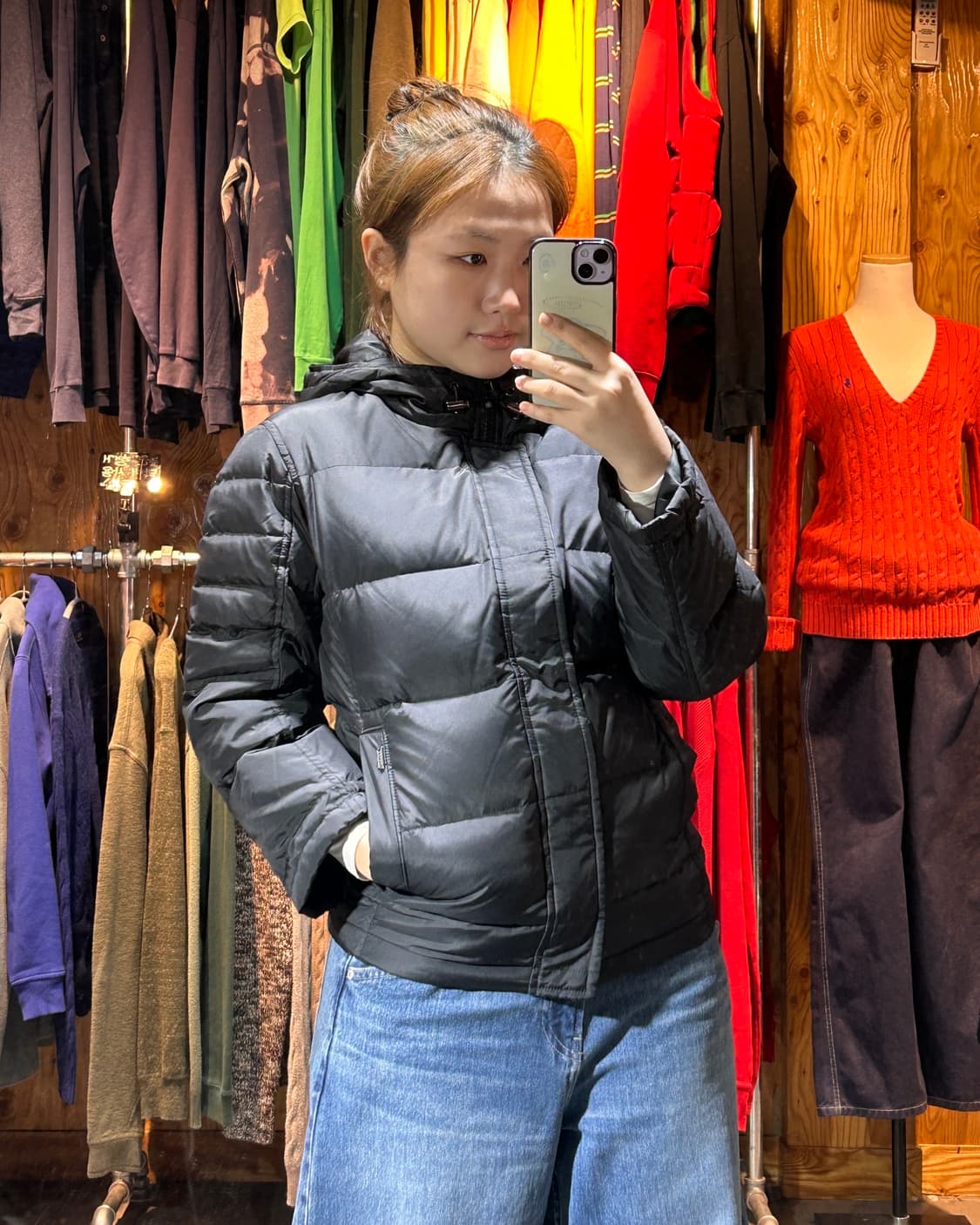 S 리바이스 우먼스 블랙 푸퍼 상품이미지1