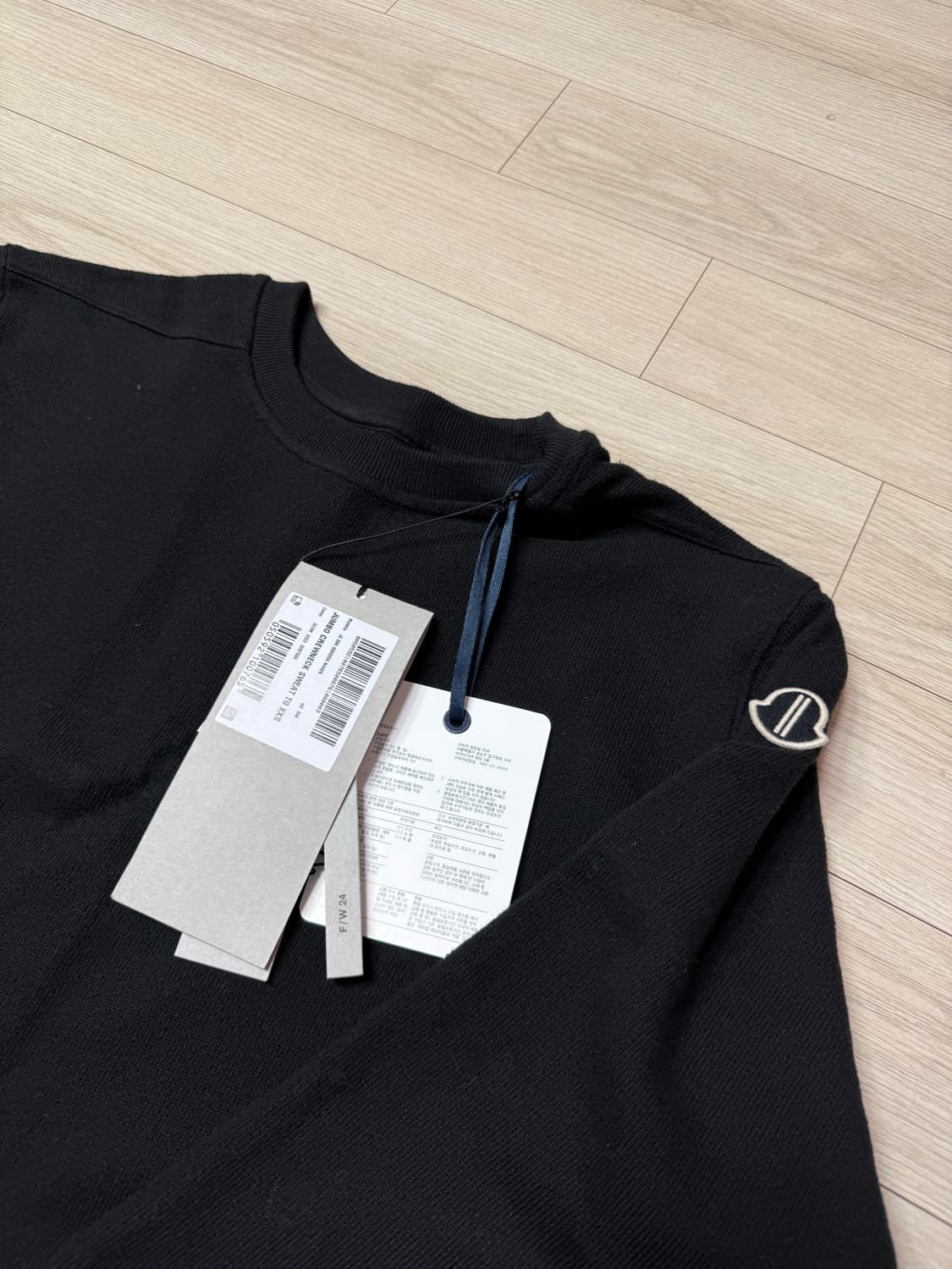 [New] 몽클레어 x 릭오웬스 점보 크루넥 저지 스웨터 블랙  상품이미지5