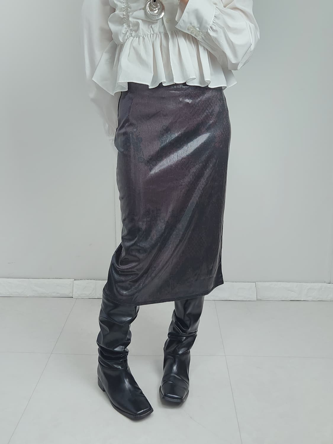 (made in france)글로시 패턴 스커트 상품이미지5