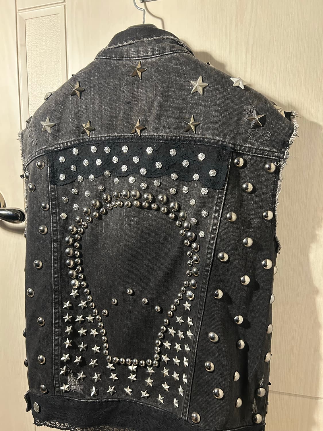 Big Stud Chain Detail Denim Vest  상품이미지5
