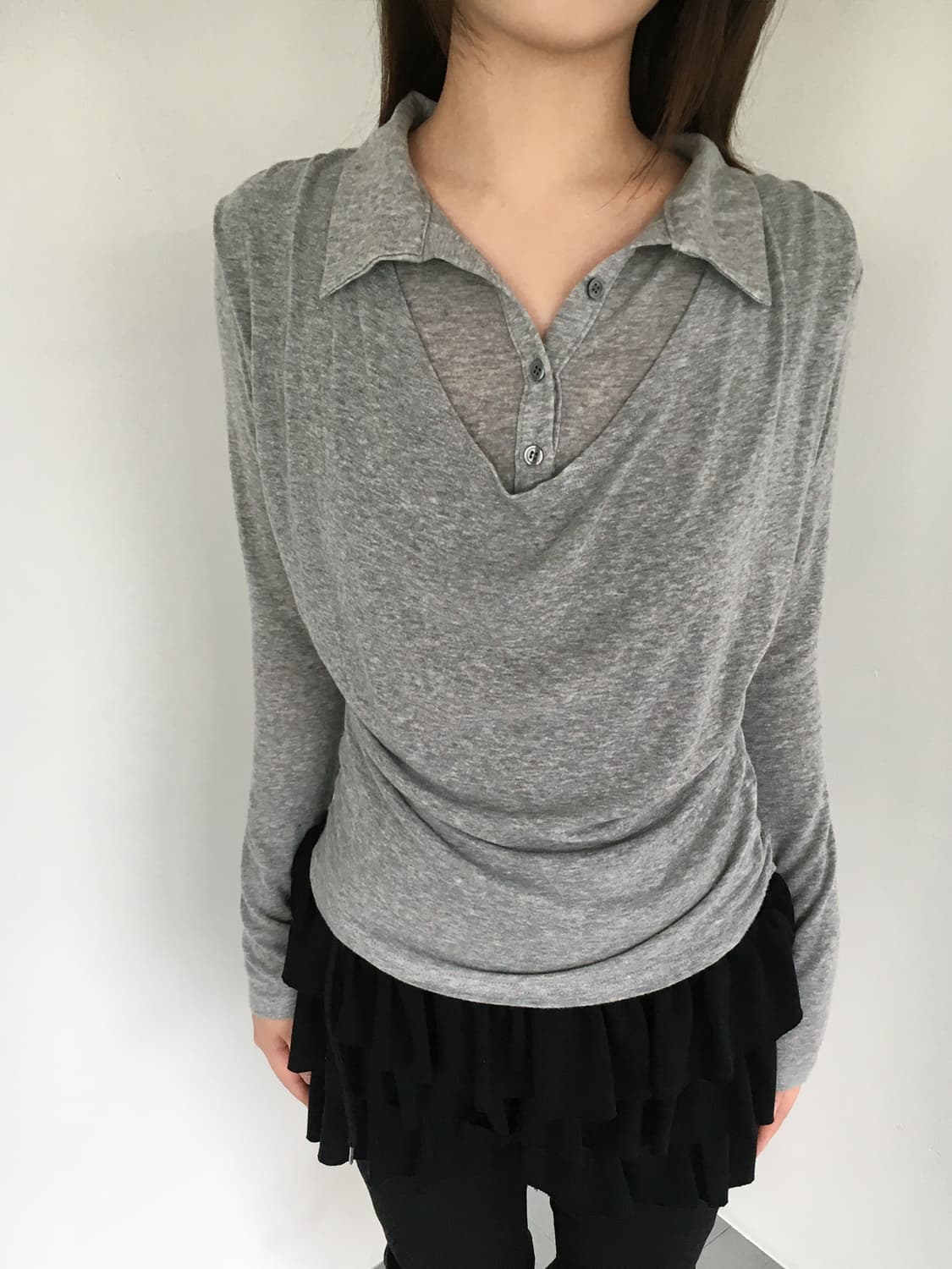 레이어드 카라티 블랙 상품이미지3