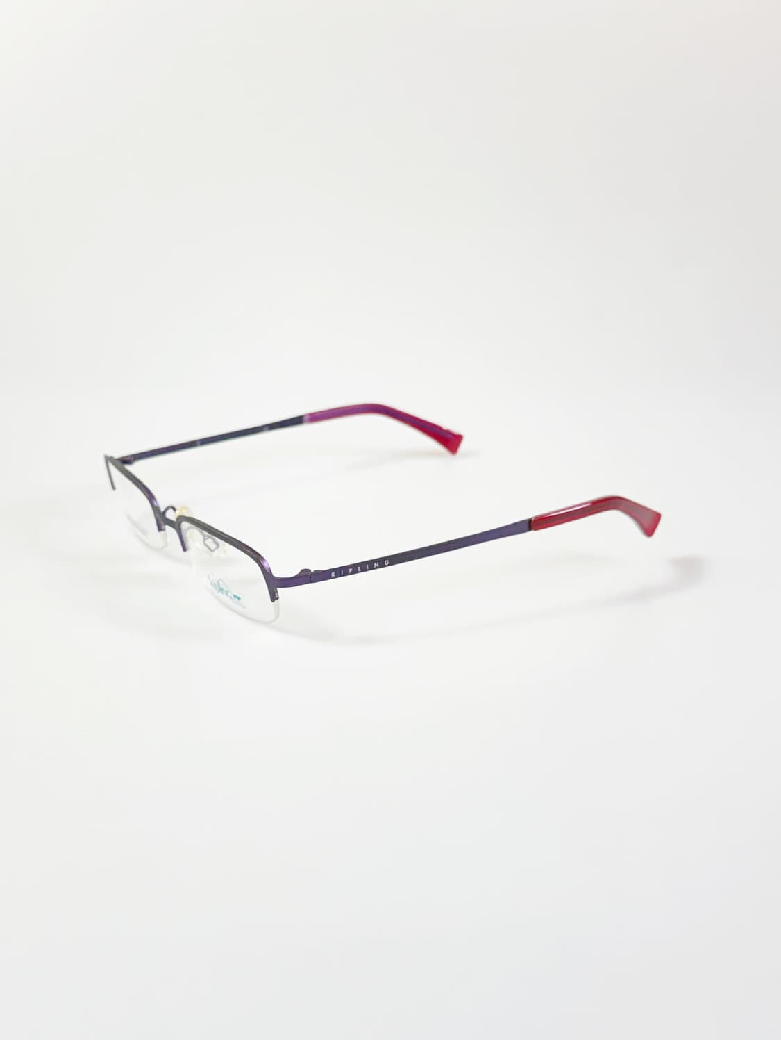 KIPLING 딥퍼플 메탈 반무테 스퀘어 빈티지 안경 상품이미지3