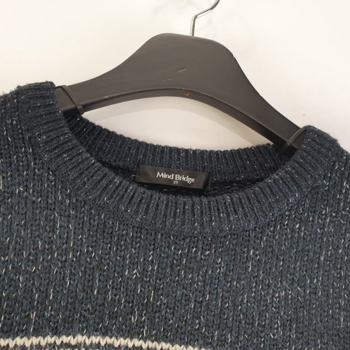 마인드브릿지 남성95 네이비 배색 니트 M5916 상품이미지4