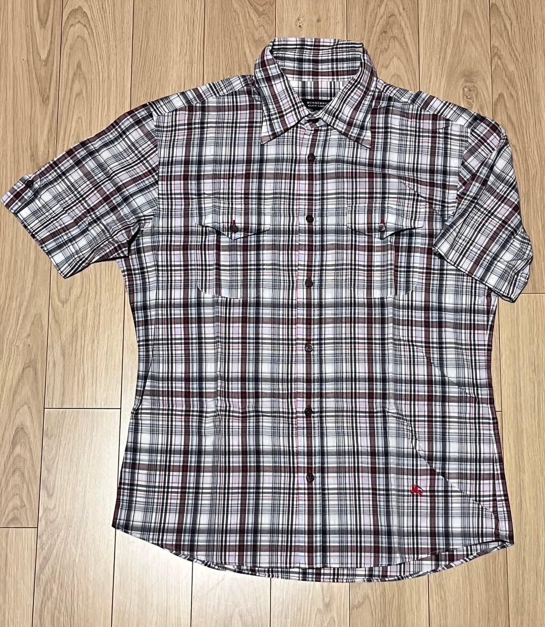 버버리 블랙라벨 BURBERRY 체크 반팔 셔츠 상품이미지1