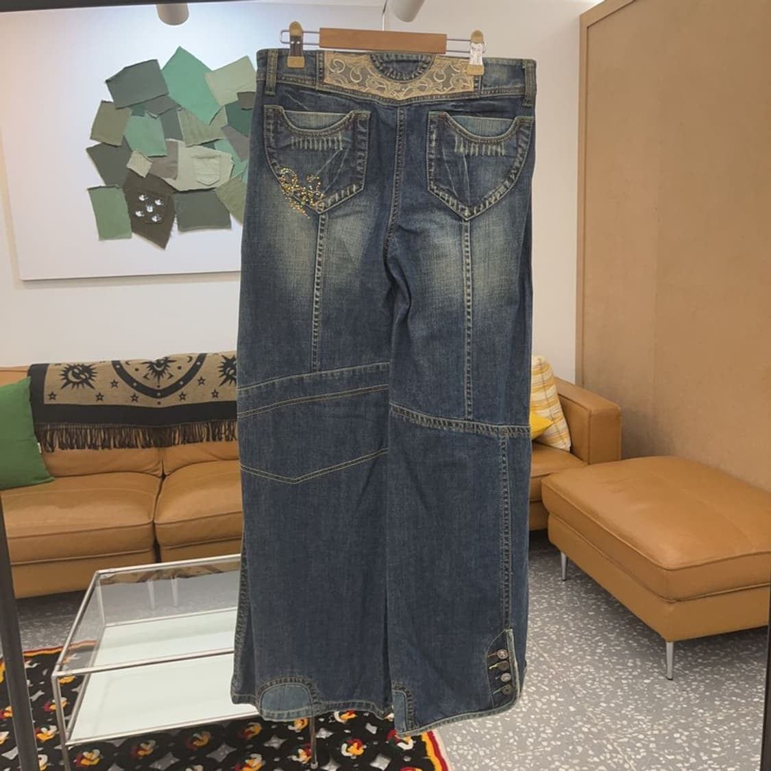 빈티지 올드스쿨 오리엔탈 패치포인트 데님 팬츠 26인치 C06713 상품이미지4