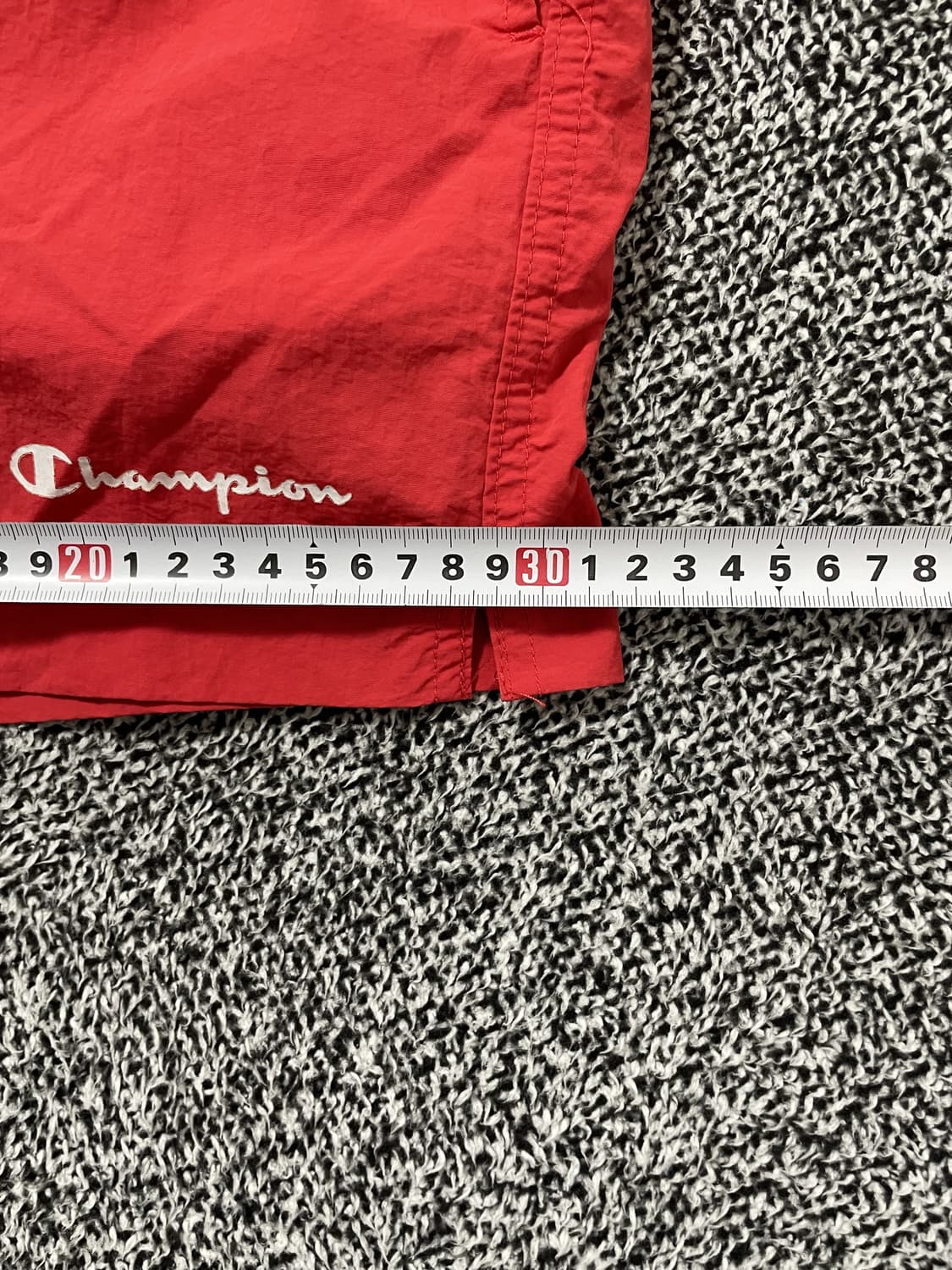빈티지9. 챔피온 바스락 나일론 안감 메쉬 숏팬츠 반바지 레드 상품이미지6