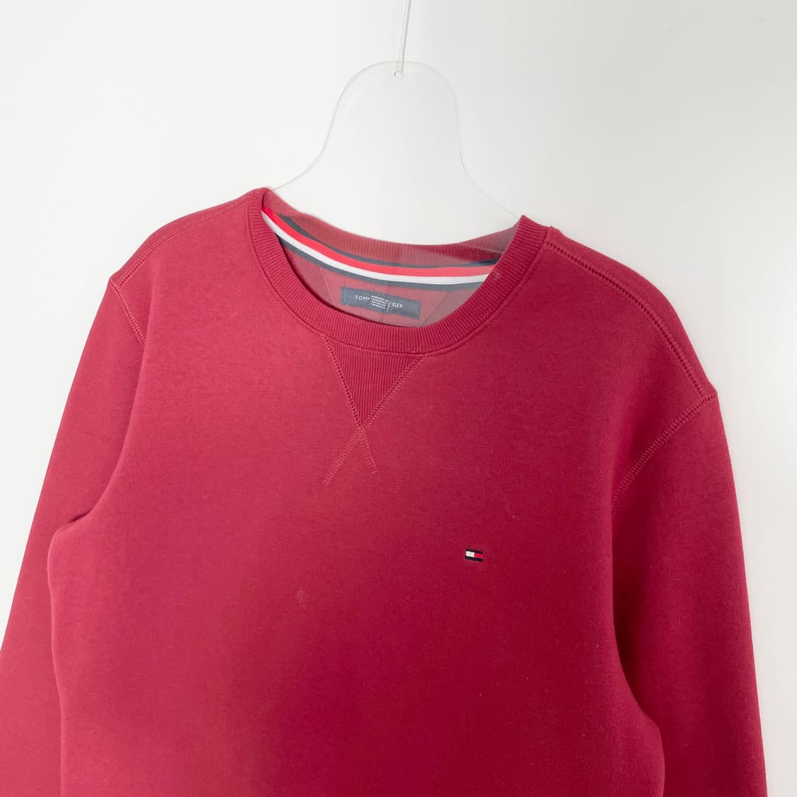 D2 타미힐피거 기모 버건디 컬러 맨투맨 M사이즈 상품이미지2