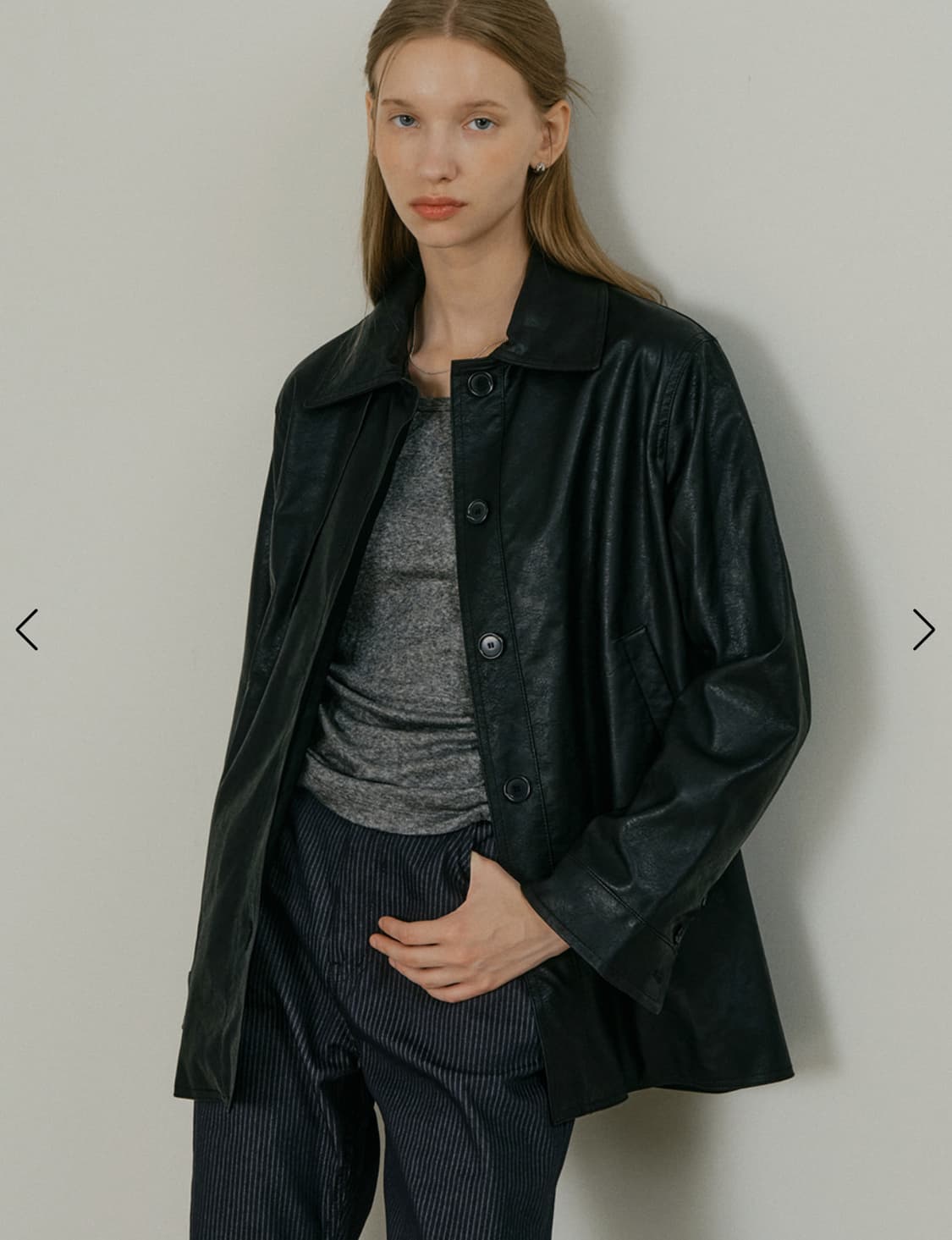 아워코모스 싱글 레더 자켓 상품이미지2