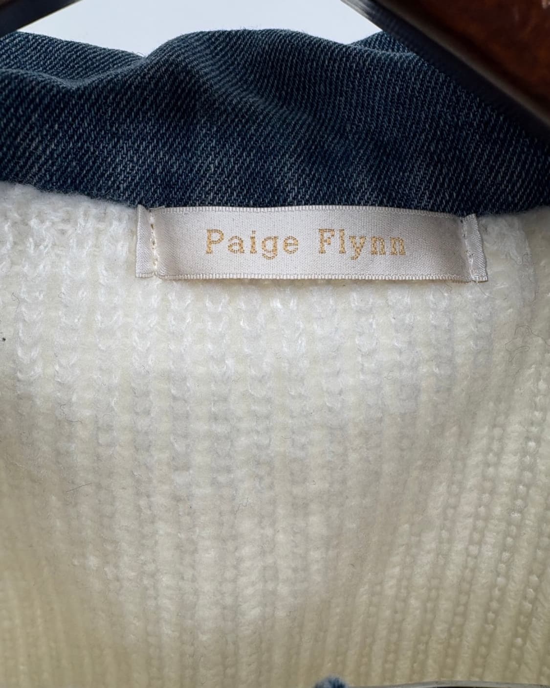 🌿 Paige Flynn 데님카라 니트 가디건 (A급 / 일본 빈티지) 상품이미지3