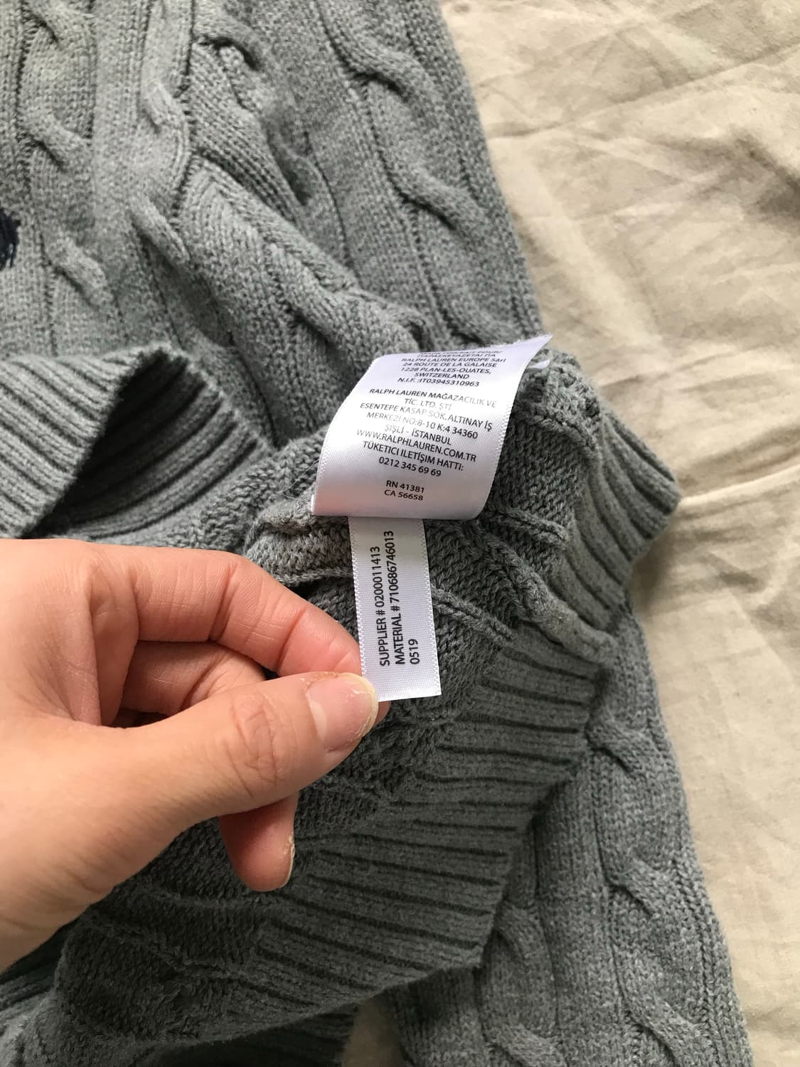폴로 랄프로렌 포니 로고 그레이 케이블 니트 상품이미지10