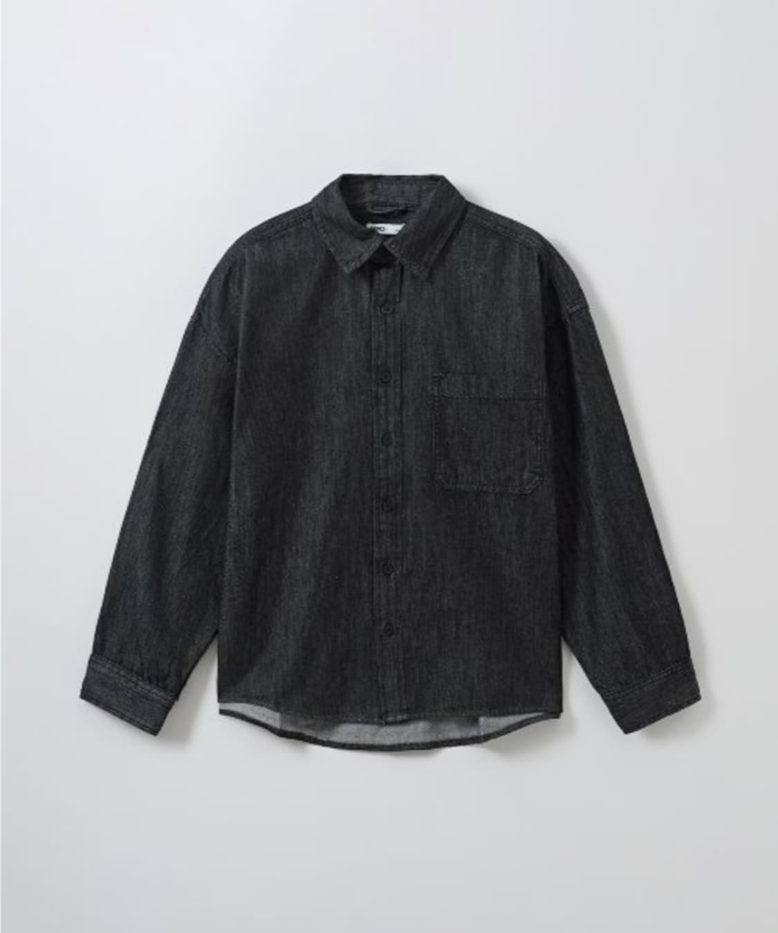 XL(약105)스파오 오버핏 데님 셔츠 긴팔 남방 블랙 데님 흑청 상품이미지3