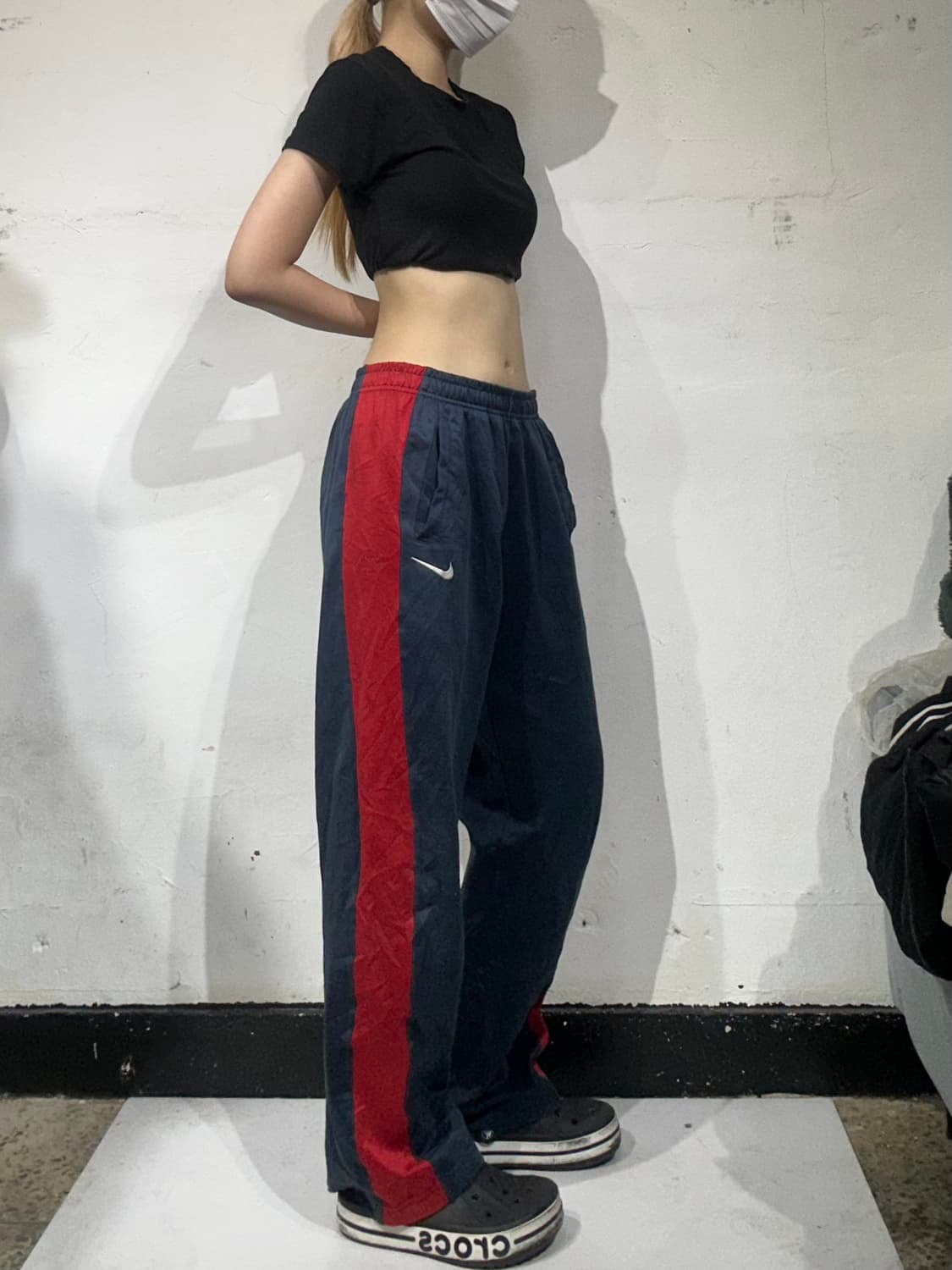 나이키 네이비 레드 사이드 라인 와이드 팬츠 M 상품이미지1