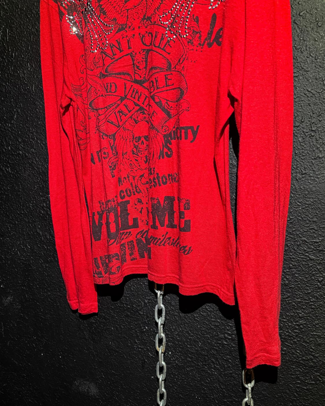 Kiss up Corp – Red Skull Graphic Long-sl 상품이미지9