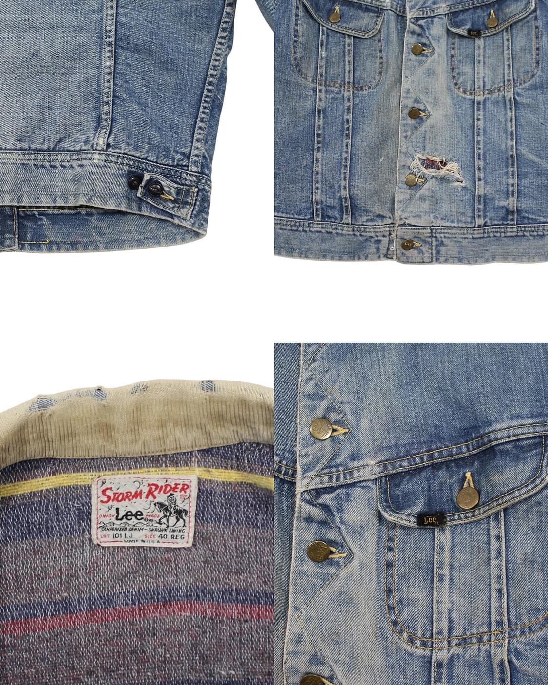 1960s USA Lee 리 101LJ 스톰라이더 데님 자켓 빈티지 미제 상품이미지5