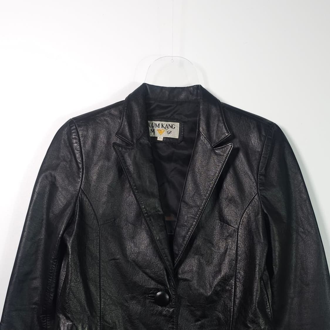 KUM KANG 블랙 가죽 블레이저 자켓 M 상품이미지3