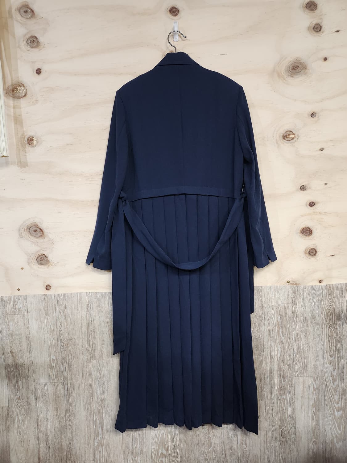 108) 데일리룩 플리츠포인트 롱 더블 코트 상품이미지2