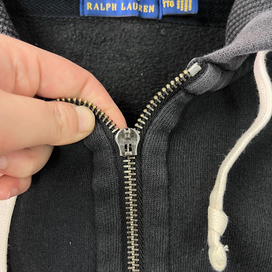 110 폴로랄프로렌 블랙 와플 후드집업 상품이미지4