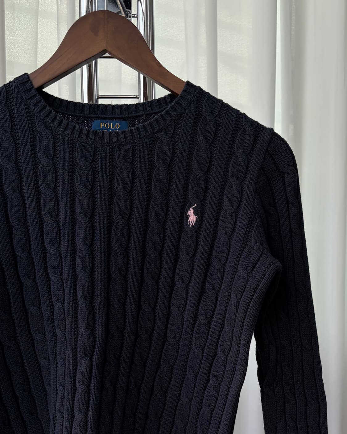 [XS]폴로 랄프로렌 걸즈 꽈배기 케이블 니트 navy 상품이미지4