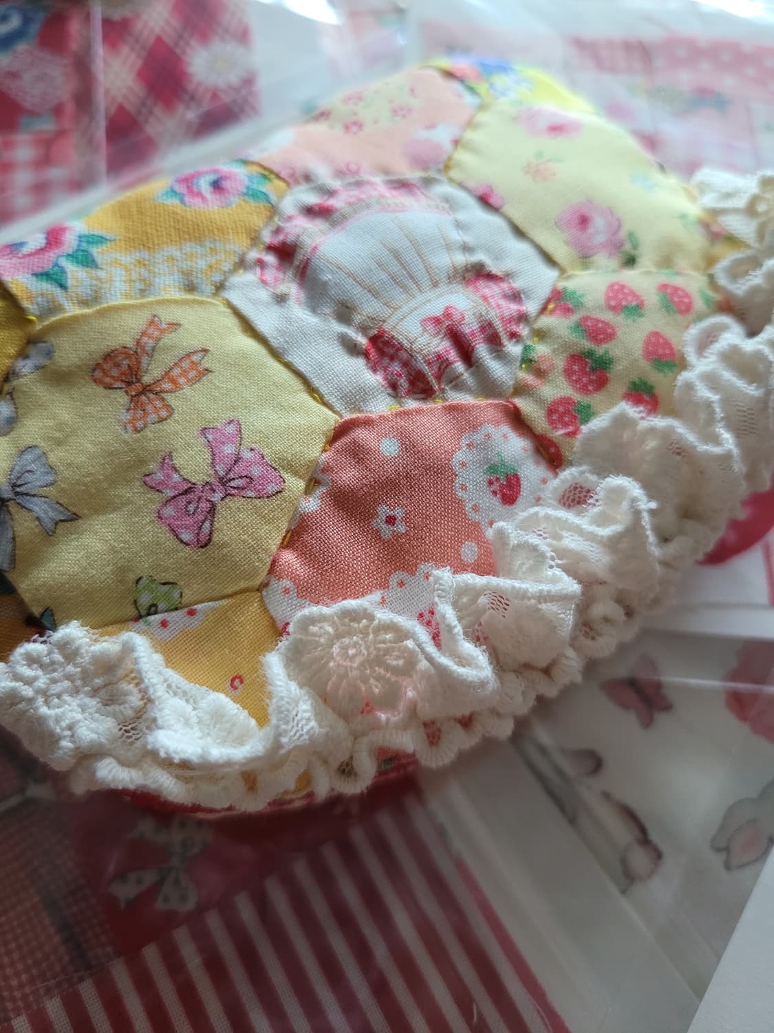 노랑노랑레이스퀼트카드지갑/핸드메이드/동전지갑/아이팟파우치 상품이미지4