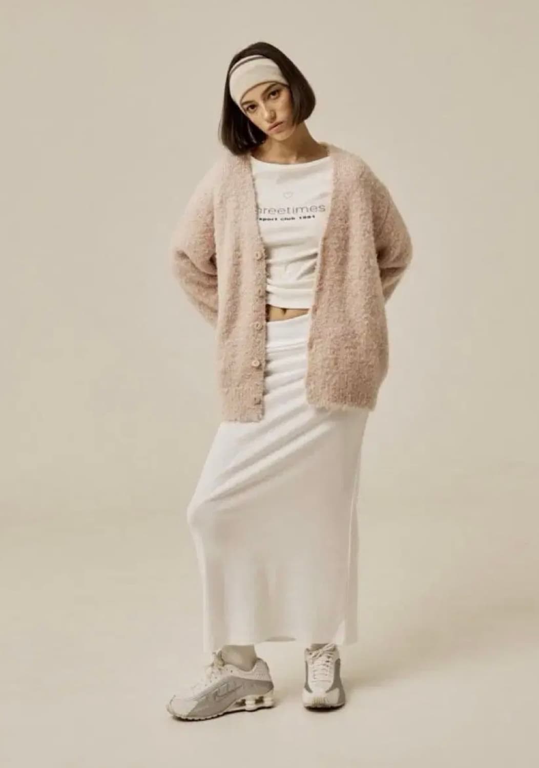 오늘만판매 쓰리타임즈 푸들 가디건 핑크 클리시어 볼레로 글로니 상품이미지1