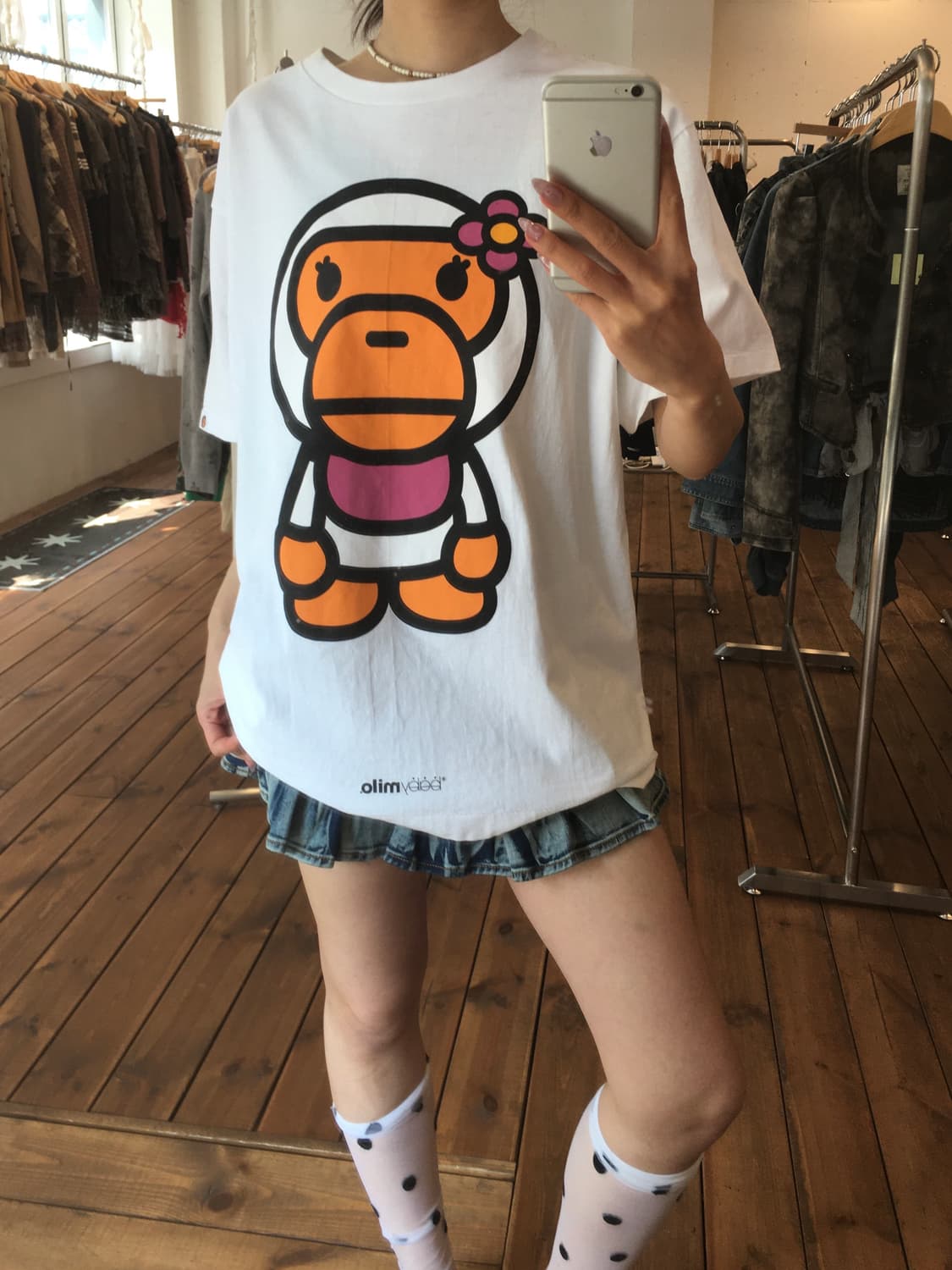 베이프 화이트 베이비리사 티셔츠 상품이미지1