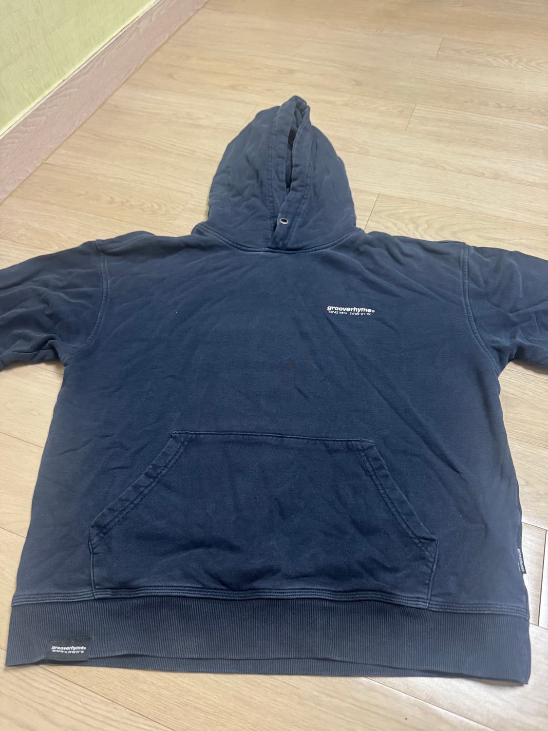  그루브라임 NYC LOCATION HOOD T-SHIRTS (Navy) 상품이미지1