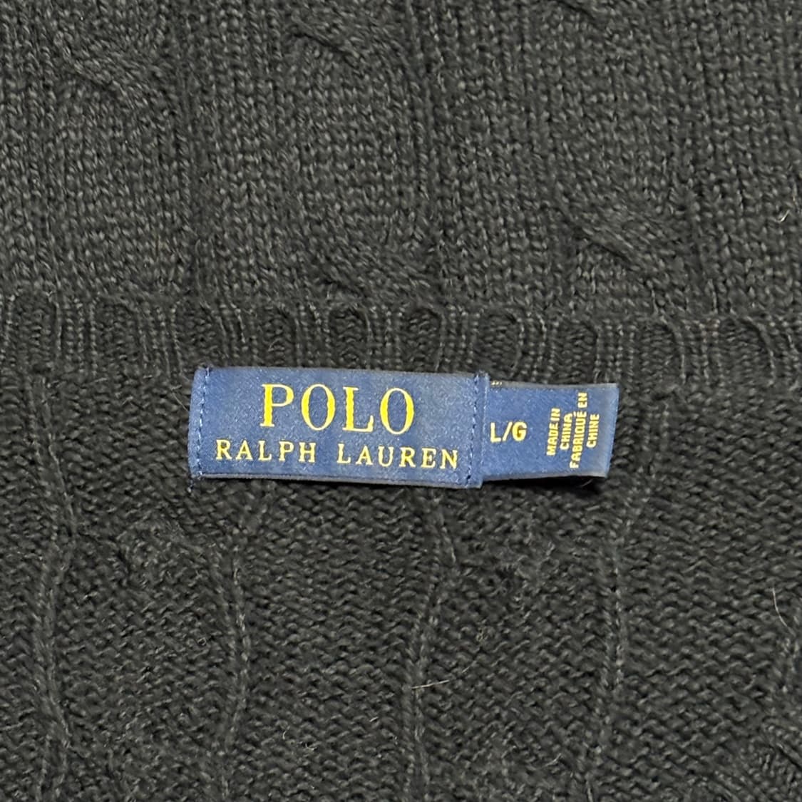 Polo Ralph Lauren 코튼 케이블 라운드넥 블랙 니트 상품이미지3