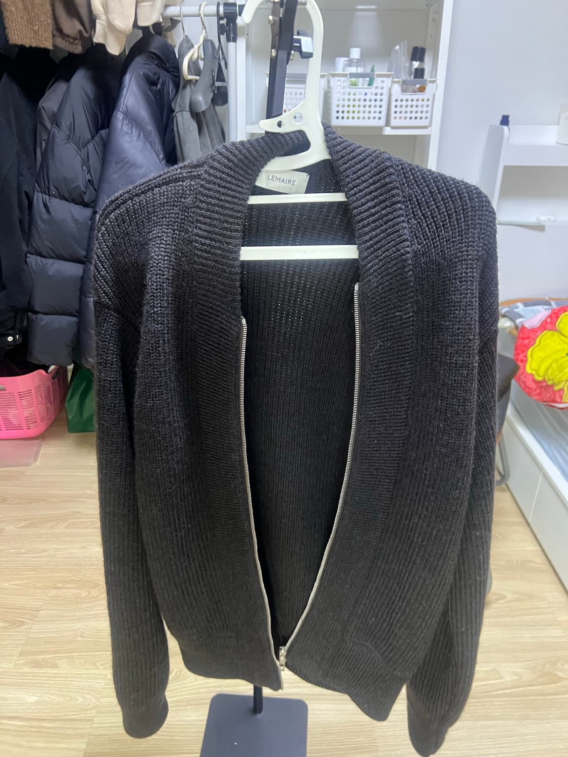 르메르 집업 니트 가디건 블랙 46 상품이미지2