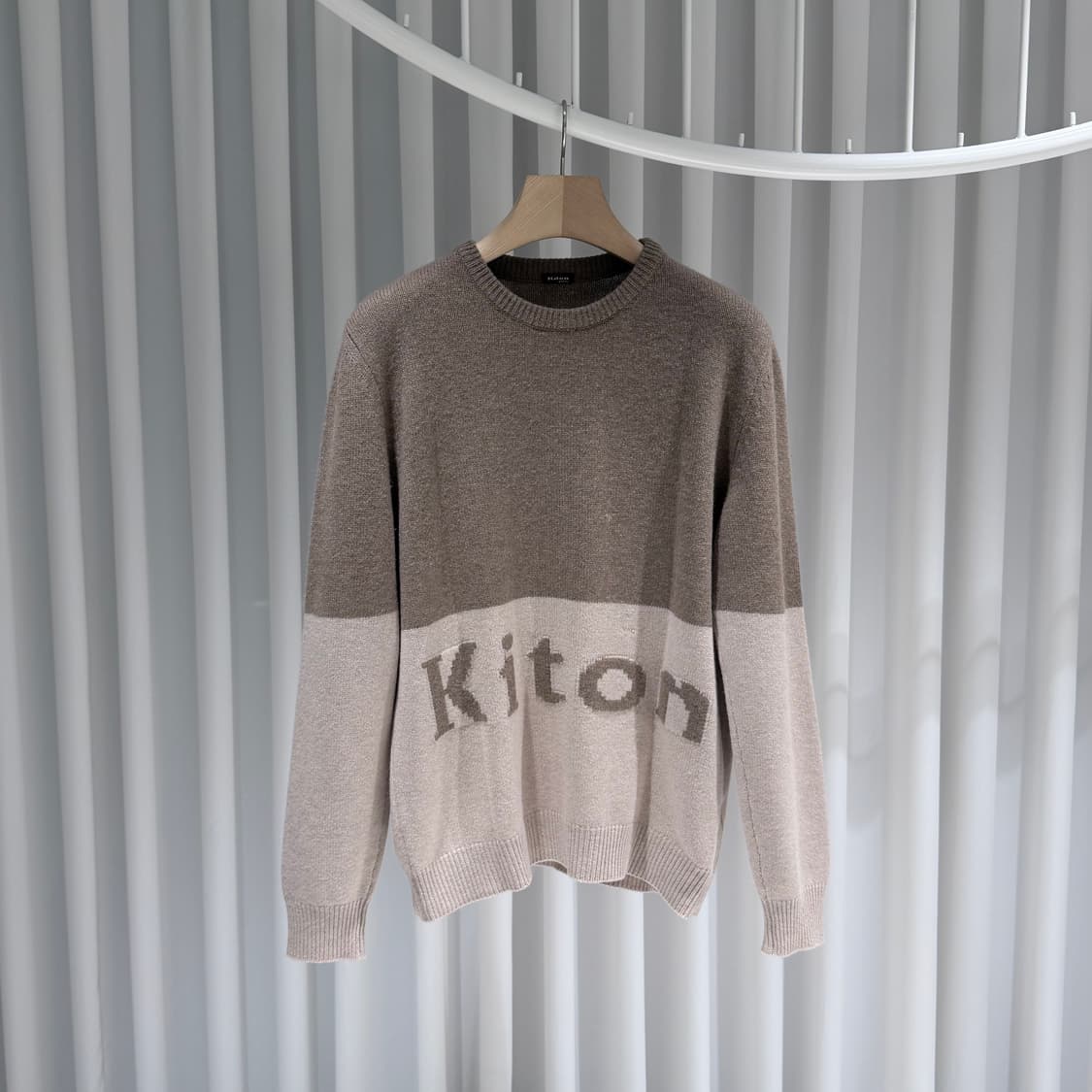 (A+/L) / 키톤 로고 퓨어 캐시미어 크루넥 니트 스웨터 상품이미지1