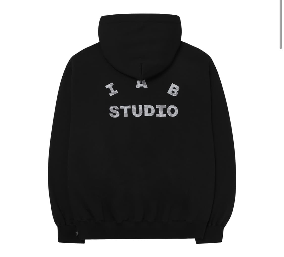 [L] 아이앱 스튜디오 아이앱 카모 로고 후드 블랙 상품이미지1