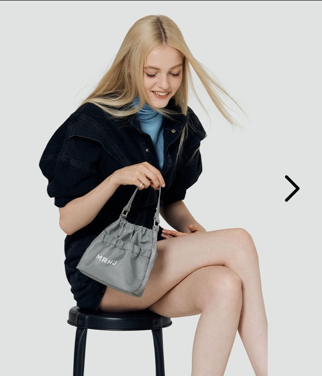 마르헨제이 그레이 나일론 버킷백 상품이미지1