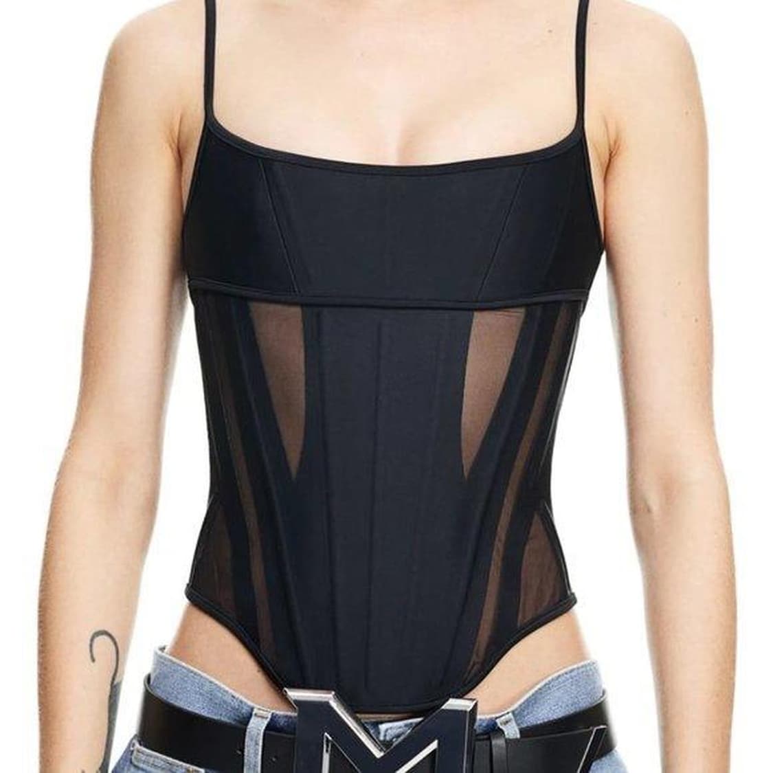 Mugler 뮈글러 X h&m 매쉬 패널 코르셋 탑 상품이미지2