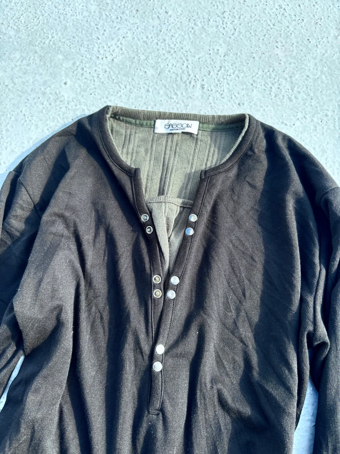 “Vintage”Minimal Design Khaki Layered Mu 상품이미지2