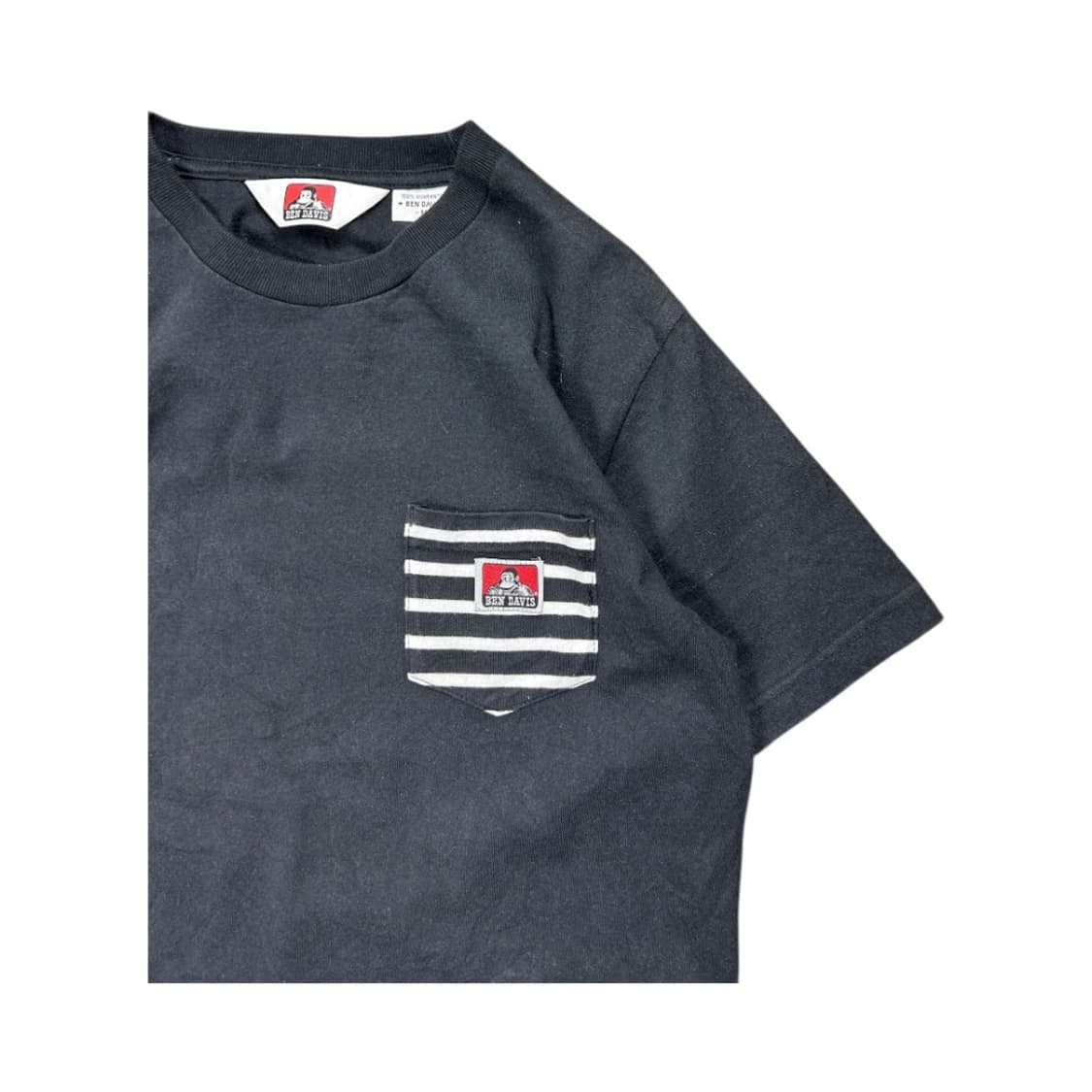 M) 벤데이비스 블랙 스트라이프 포켓 반팔티 T-102 상품이미지2